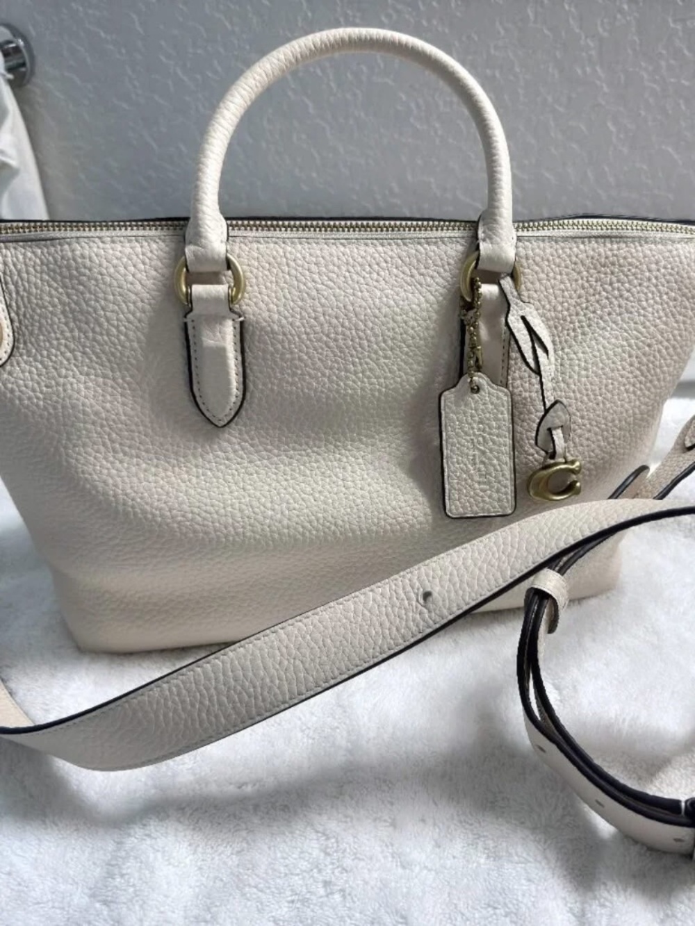 Coach Cara Satachel Bag in Chalk